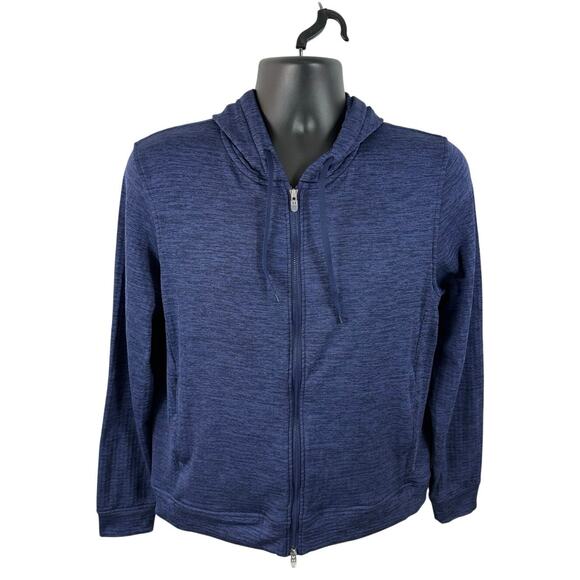 Peter Millar Tops - Peter Millar Maven Performance Full Zip Hoodie Textured Jersey Fleece Large W's
